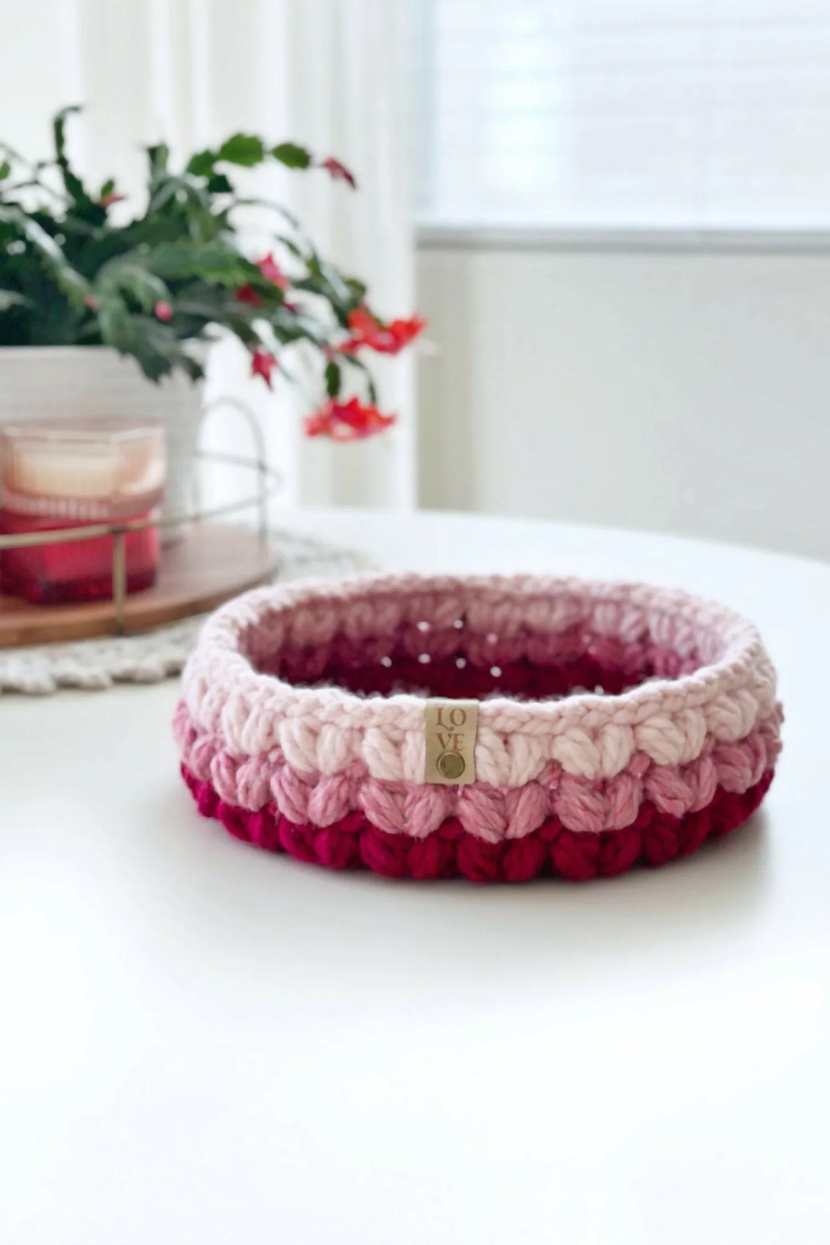 The Puffy Heart Basket (Crochet)