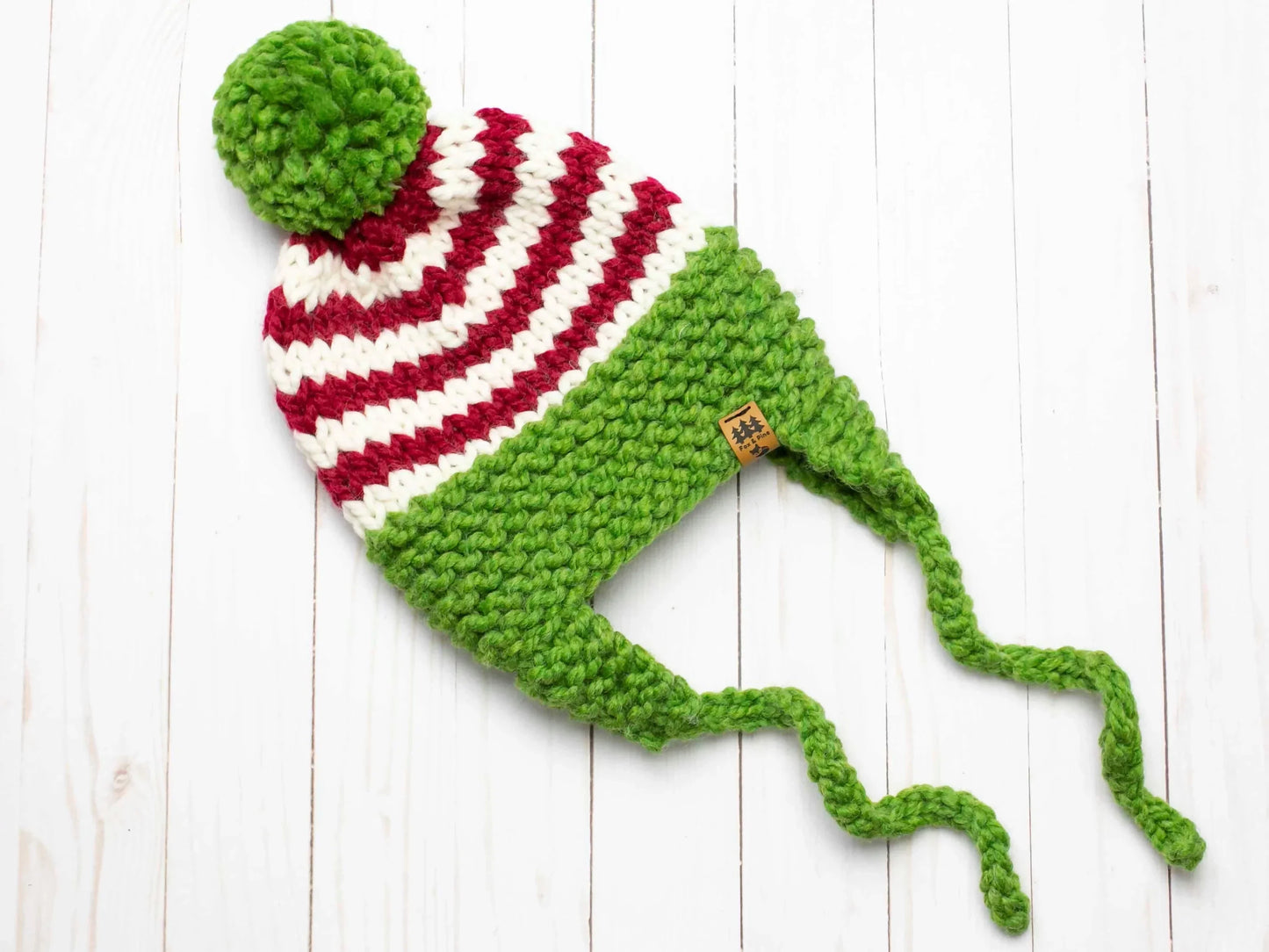 Christmas Ear Flaps Pompom Hats (Knit)