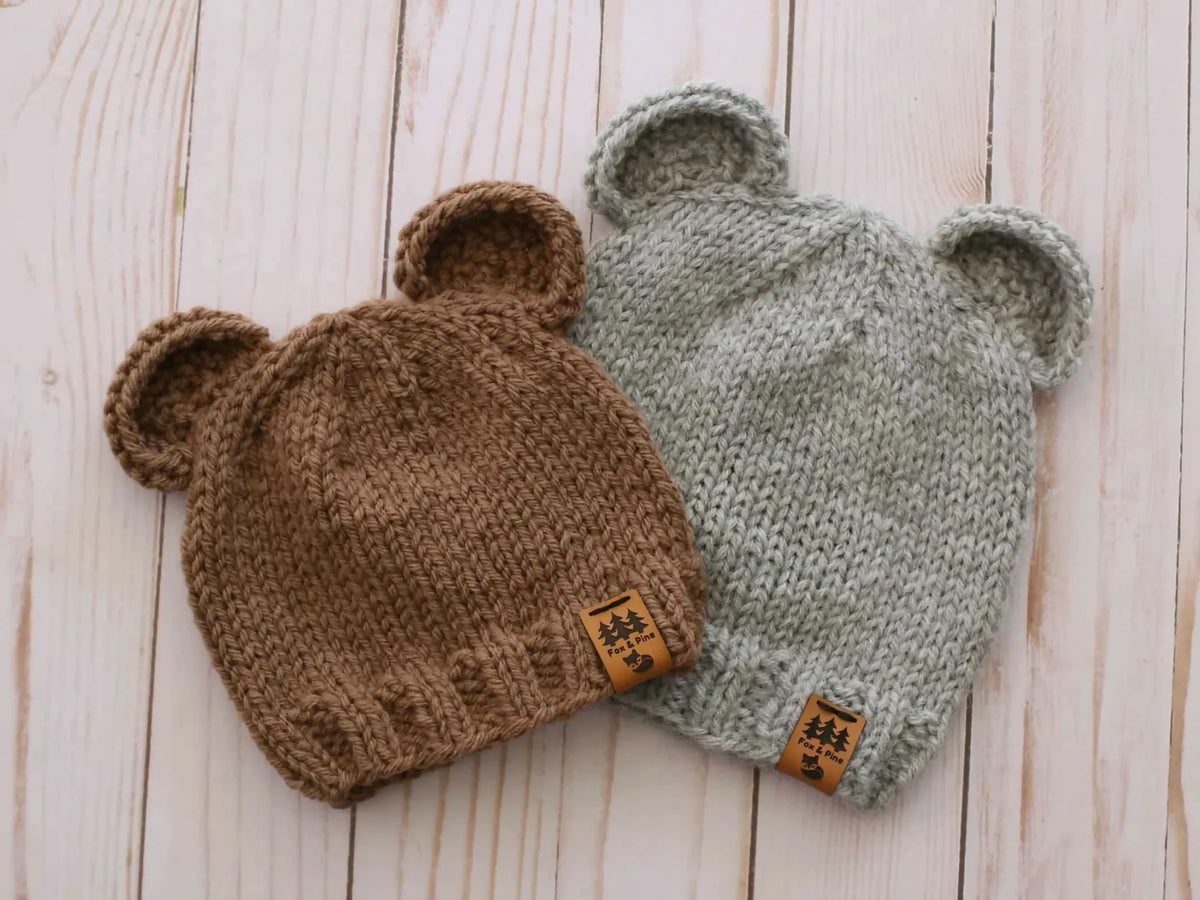 Wool Bear Ears Hat (Knit)