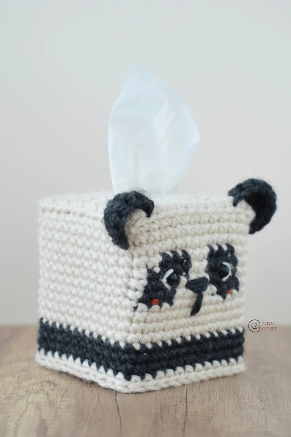 Panda Tissue Box Cover (Crochet)