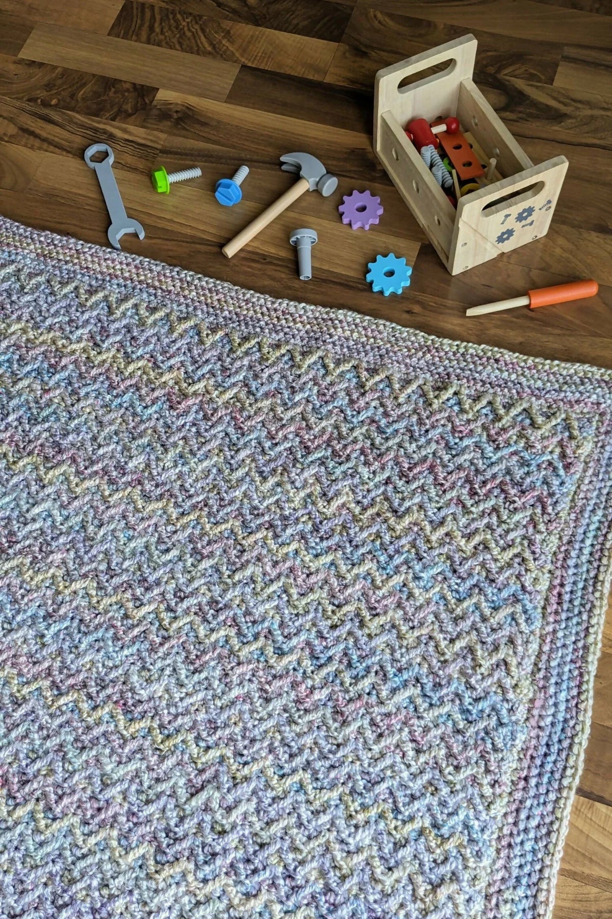Homespun Arrow Stitch Baby Blanket (Crochet)