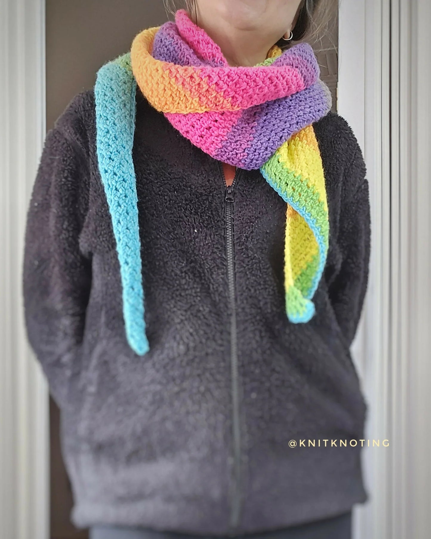 Lazy Days Asymmetrical Scarf (Crochet)