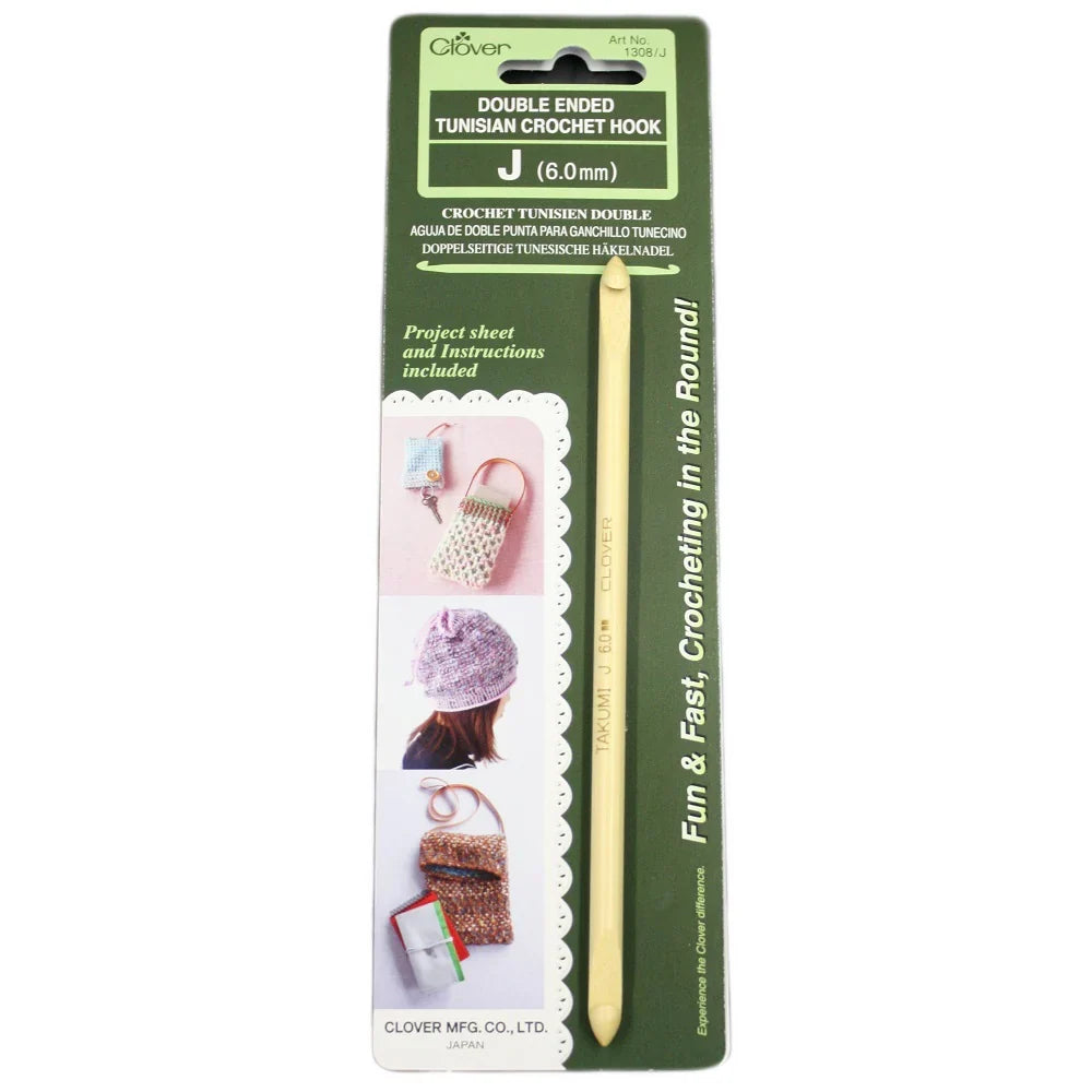Clover Double Ended Tunisian Crochet Hooks (Sizes G to J)