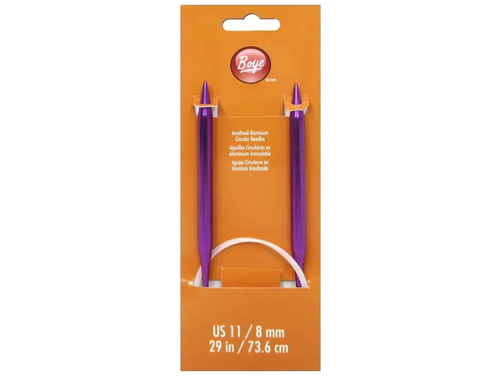 Boye Aluminum Circular Knitting Needles 29" (Sizes 6 to 11)