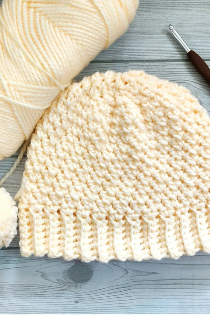 White Winter Hat (Crochet)