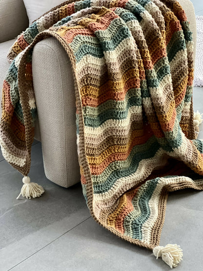 Ripple Rainbow Blanket (Crochet)