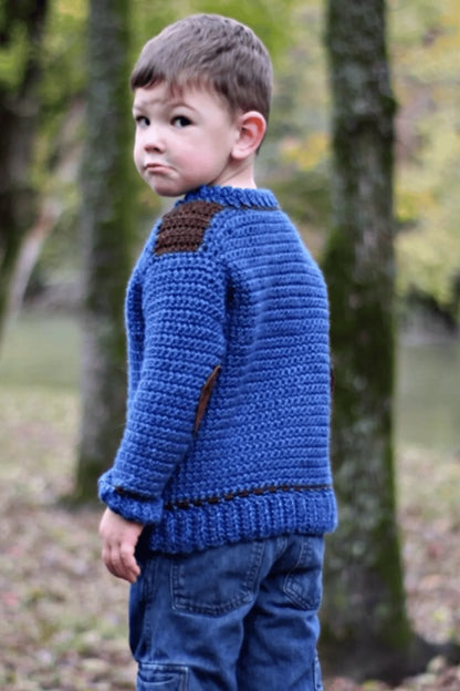 Kid's Saddle Shoulder Sweater (Crochet)