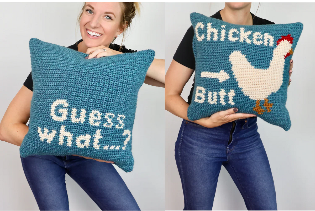 Chicken Butt Pillow (Crochet)