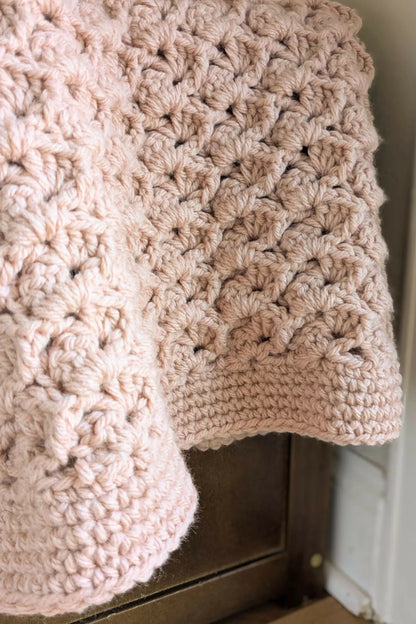 Chunky Slanted Shells Baby Blanket (Crochet)