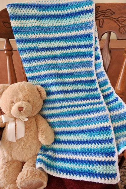 Baby Blue Ice Cream Blanket (Crochet)