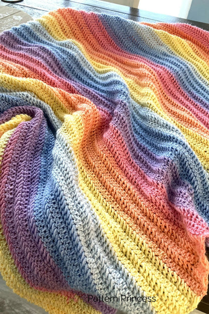 Easy Pastel Throw Blanket (Crochet)