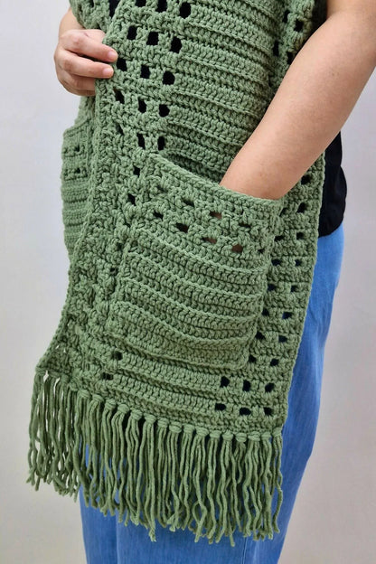 Whispering Pines Pocket Scarf (Crochet)