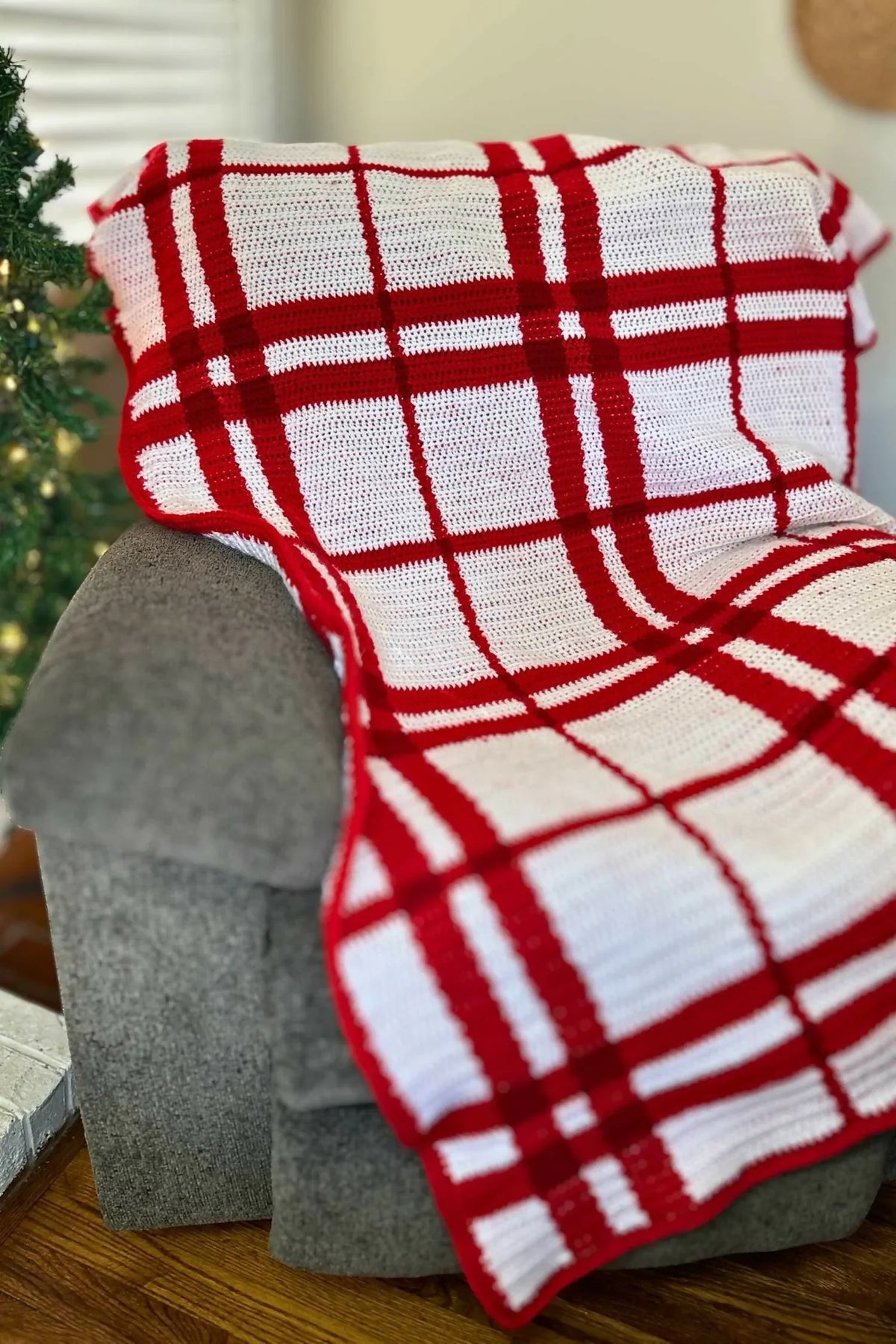 Christmas Plaid Throw (Crochet)