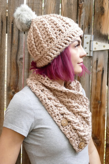 Naomi Button Cowl (Crochet)