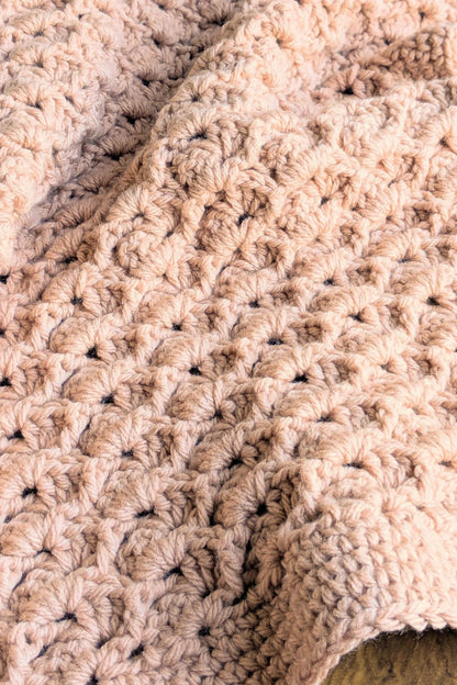 Chunky Slanted Shells Baby Blanket (Crochet)