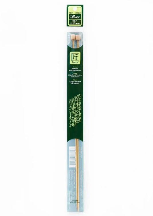 Clover Takumi Bamboo Knitting Needles 13” (Sizes 1 to 10)