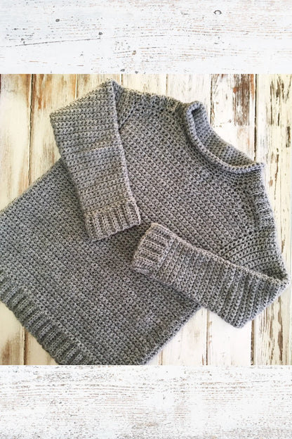 Kids Ribbed Shoulder Sweater (Crochet)
