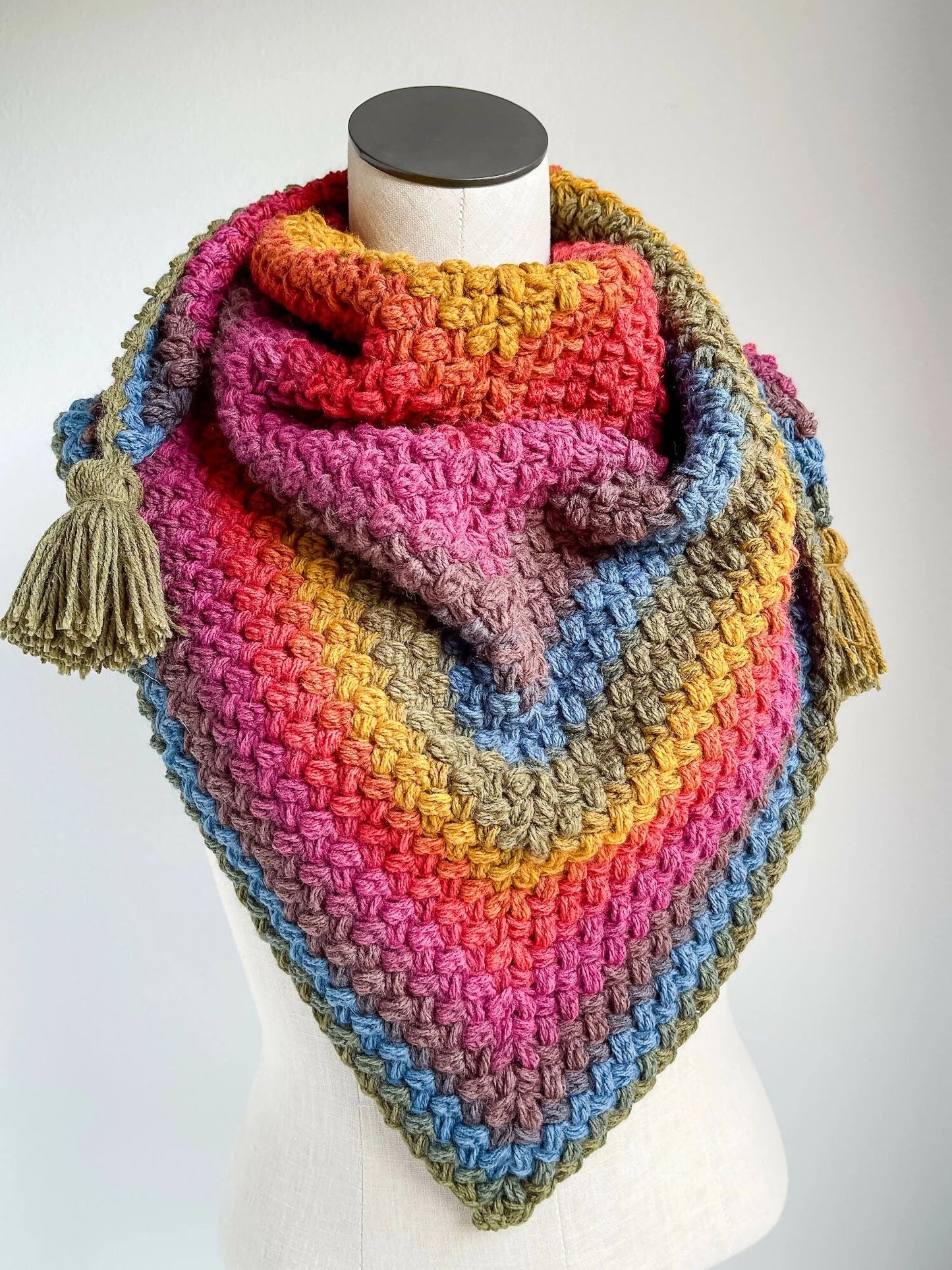 Mandala Pretty Puffs Scarf (Crochet)