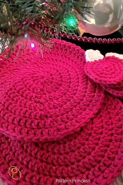 Chunky Christmas Ornament Coaster and Placemat (Crochet)