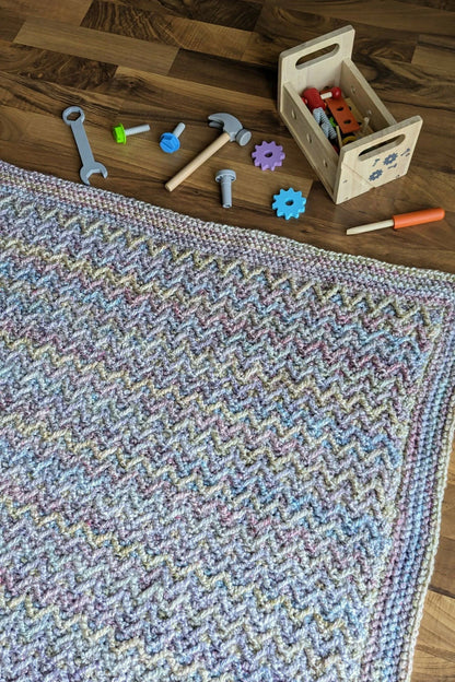 Homespun Arrow Stitch Baby Blanket (Crochet)