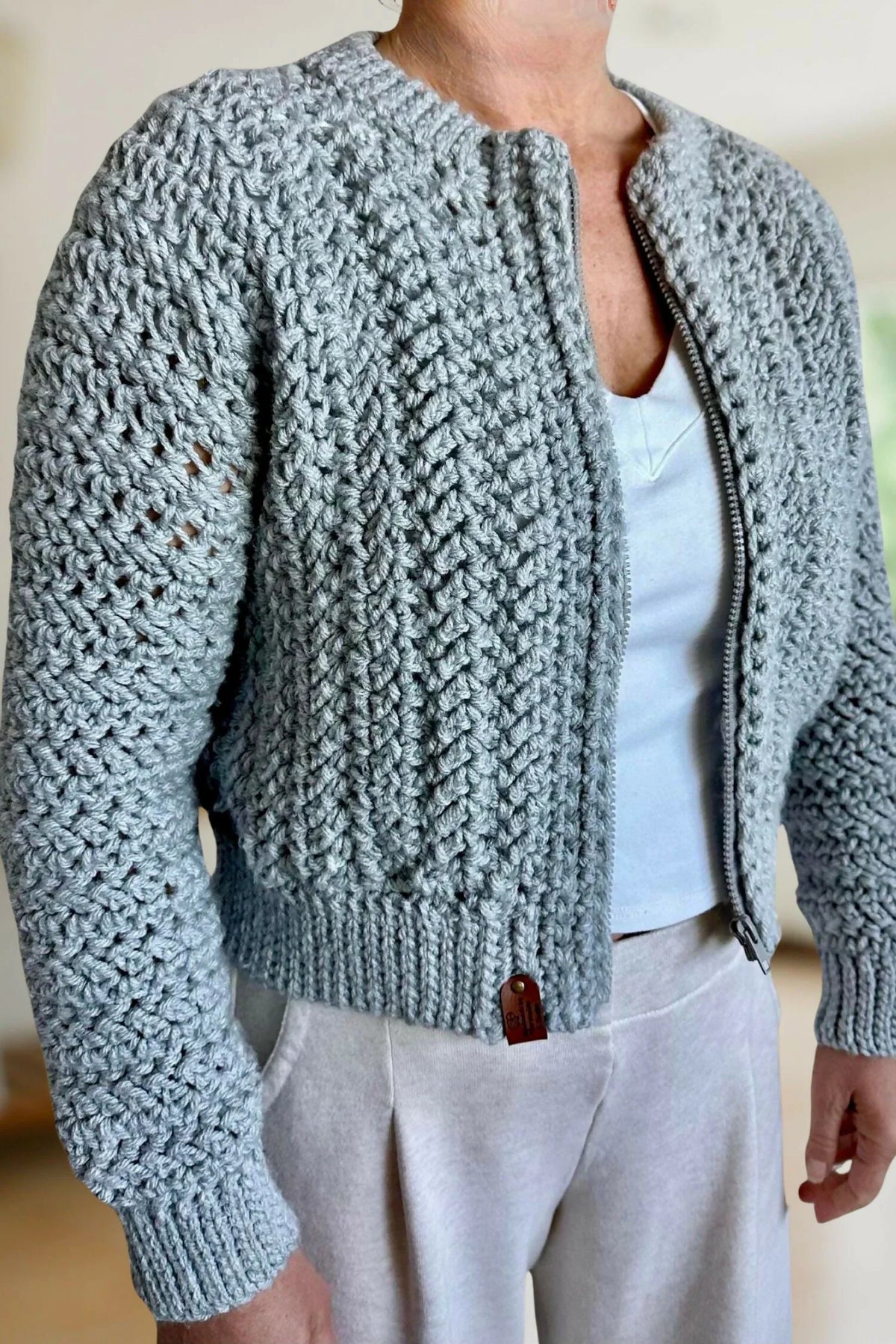 Zipper Bomber Sweater (Crochet)