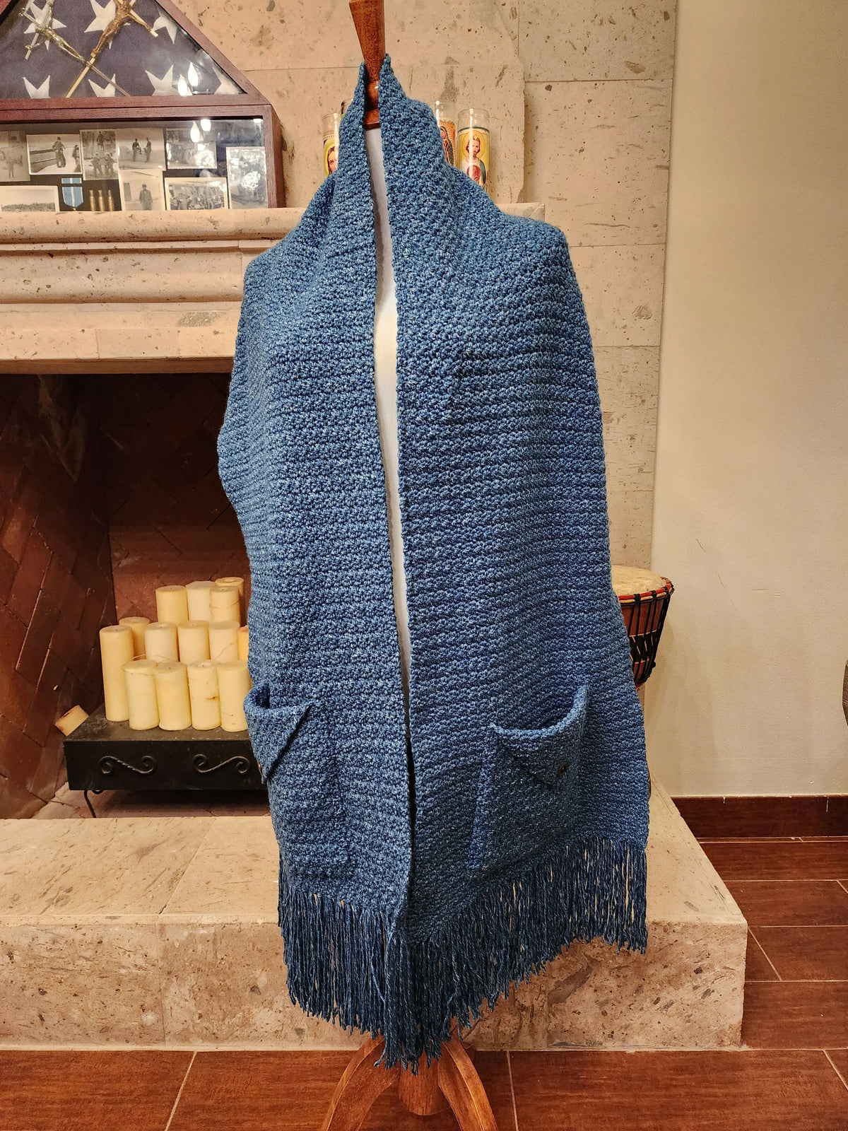 Denim Dreams Pocket Shawl (Crochet)
