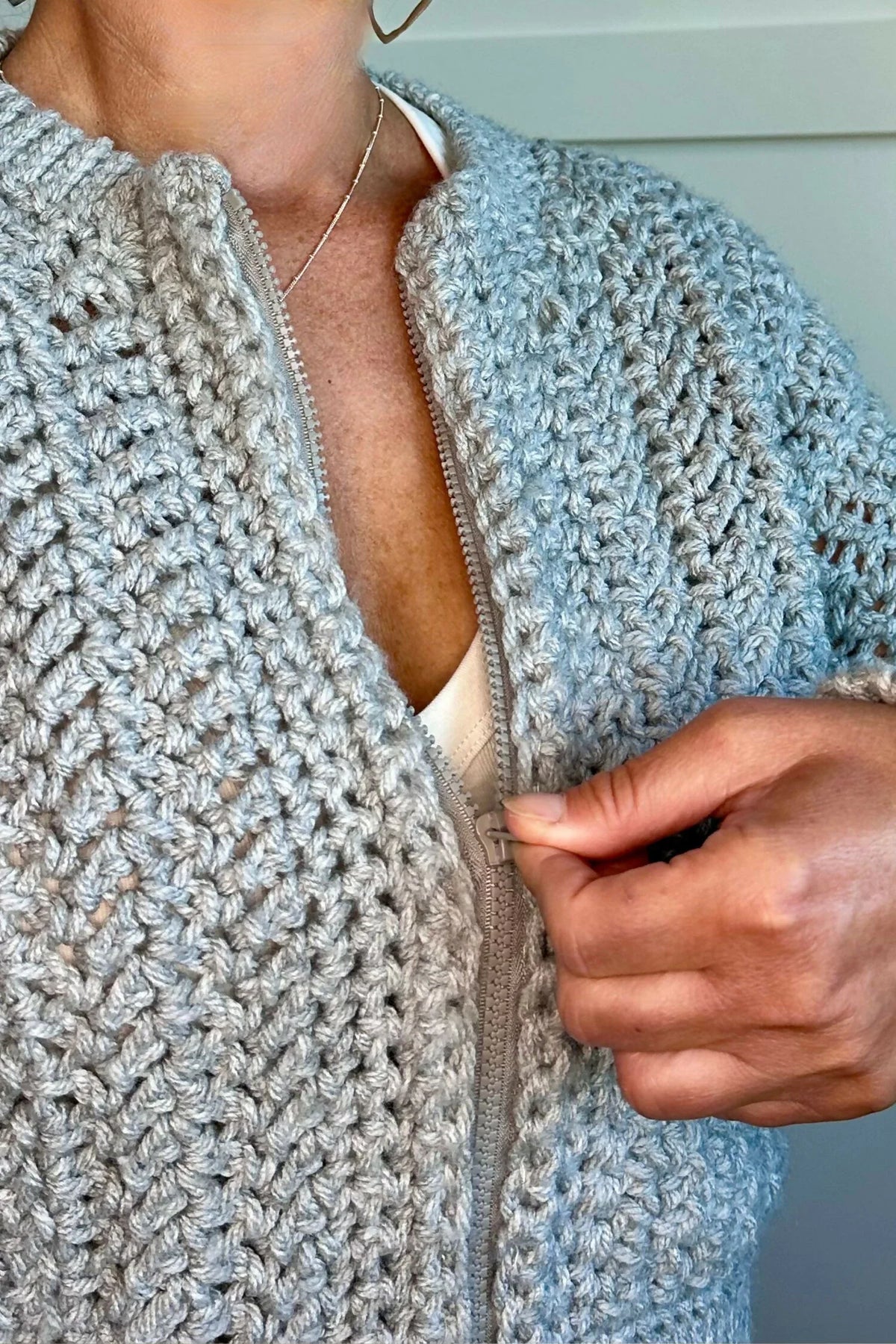 Zipper Bomber Sweater (Crochet)