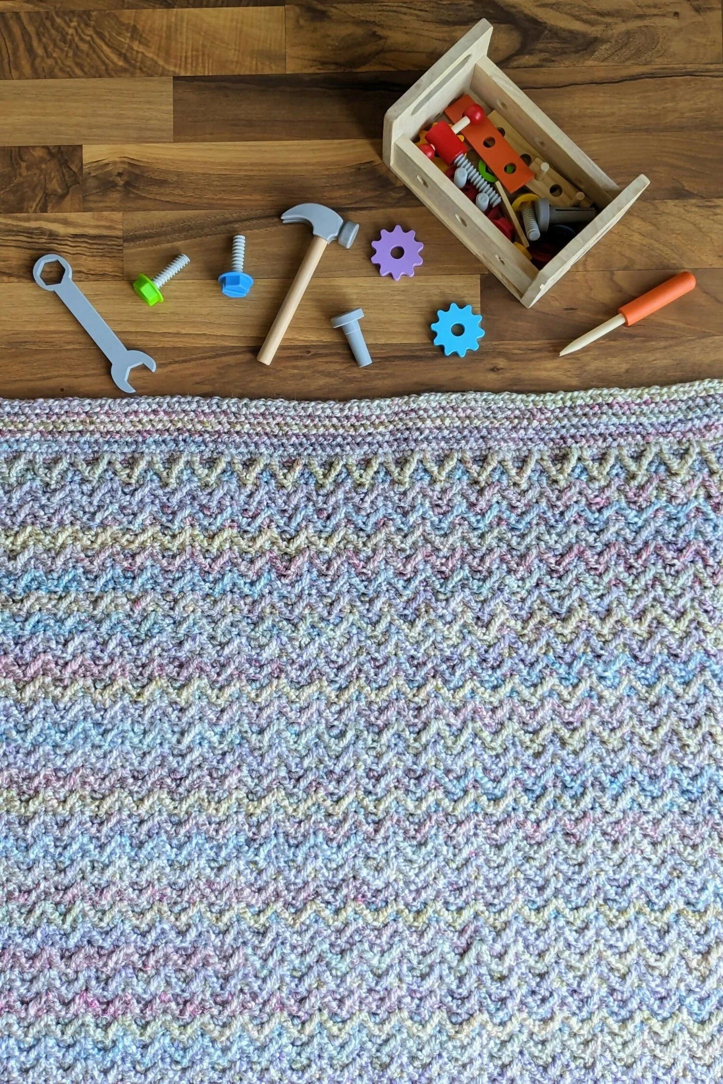 Homespun Arrow Stitch Baby Blanket (Crochet)