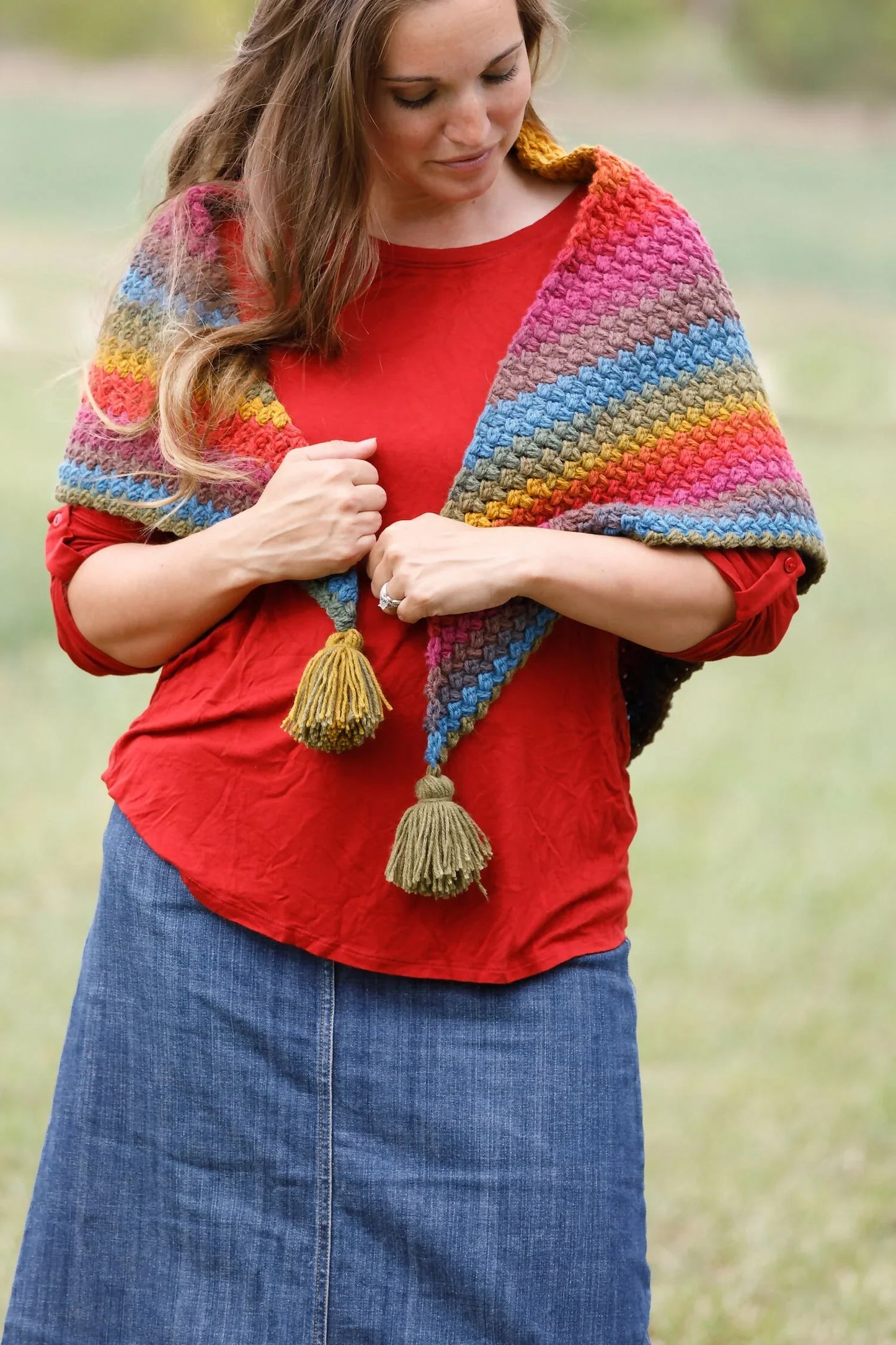 Mandala Pretty Puffs Scarf (Crochet)