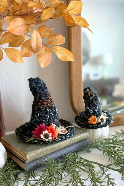 Decorative Halloween Witch Hats - Set of 3 (Crochet)