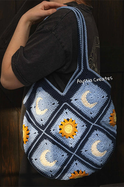 Sun and Moon Tote Bag (Crochet)