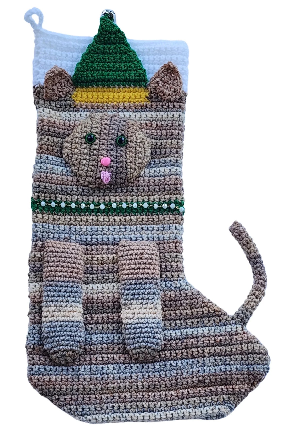 Tabby Cat Christmas Stocking (Crochet)