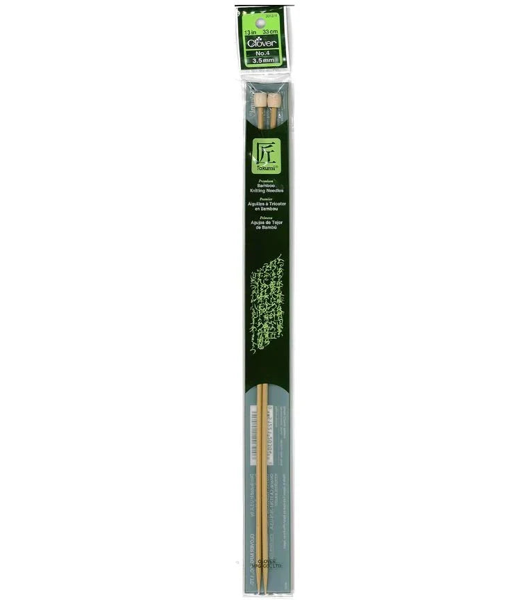 Clover Takumi Bamboo Knitting Needles 13” (Sizes 1 to 10)