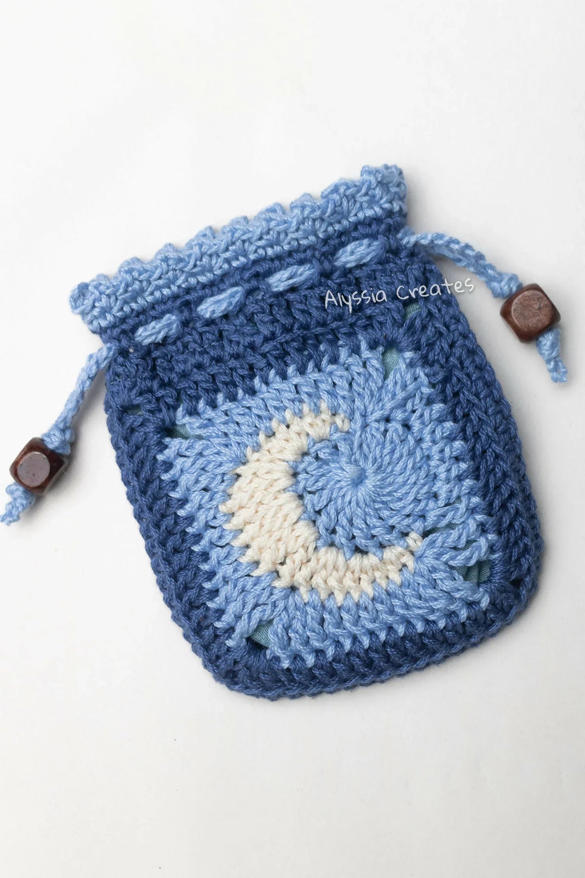 Sun and Moon Drawstring Pouch (Crochet)
