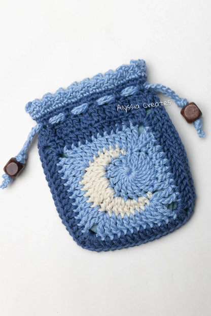 Sun and Moon Drawstring Pouch (Crochet)