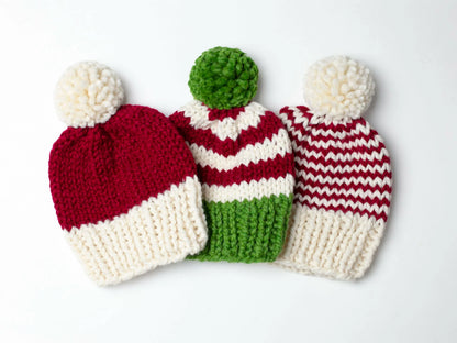 Santa Pompom Hats (Knit)