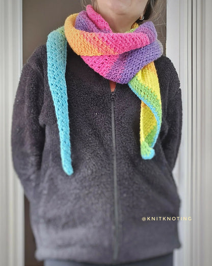 Lazy Days Asymmetrical Scarf (Crochet)