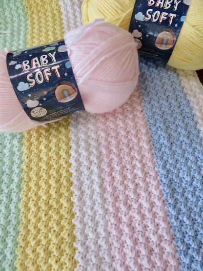 Gentle Pastels Baby Soft Blanket (Crochet)