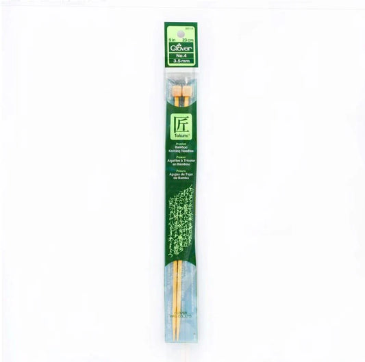 Clover Bamboo Knitting Needles 9" (Sizes 3 to 15)