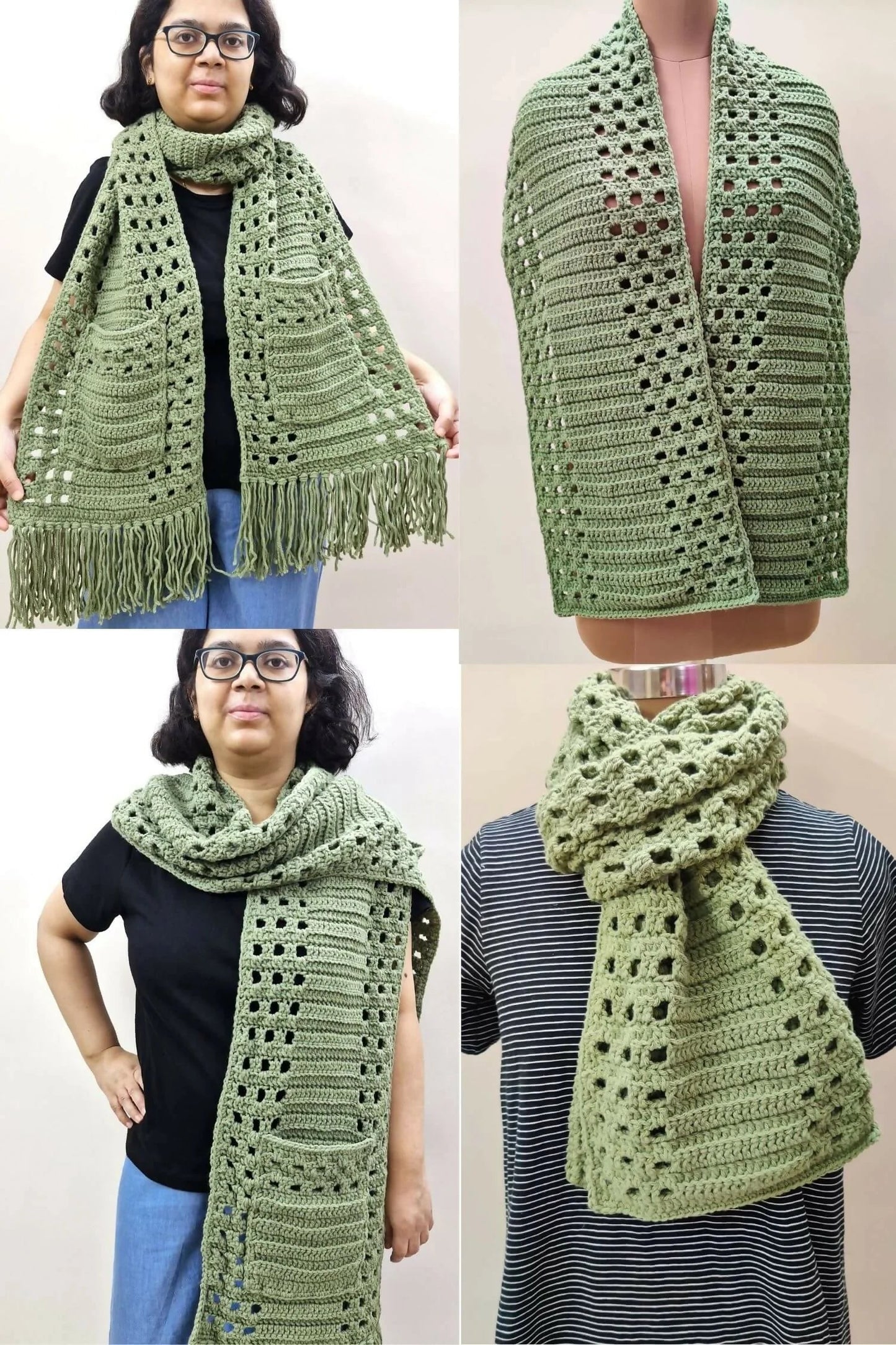 Whispering Pines Pocket Scarf (Crochet)