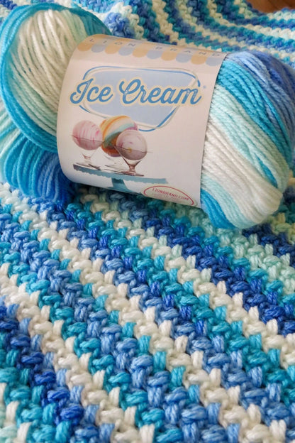 Baby Blue Ice Cream Blanket (Crochet)