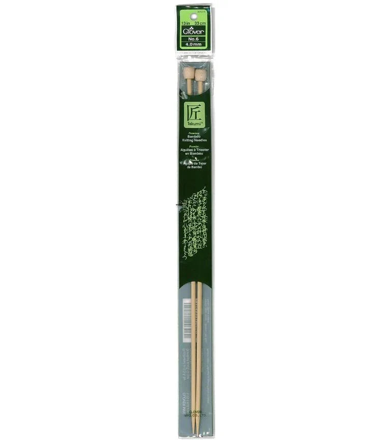 Clover Takumi Bamboo Knitting Needles 13” (Sizes 1 to 10)