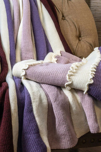 Horizontal Stripes Blanket With Optional Ribbing (Circular Knitting Machine)