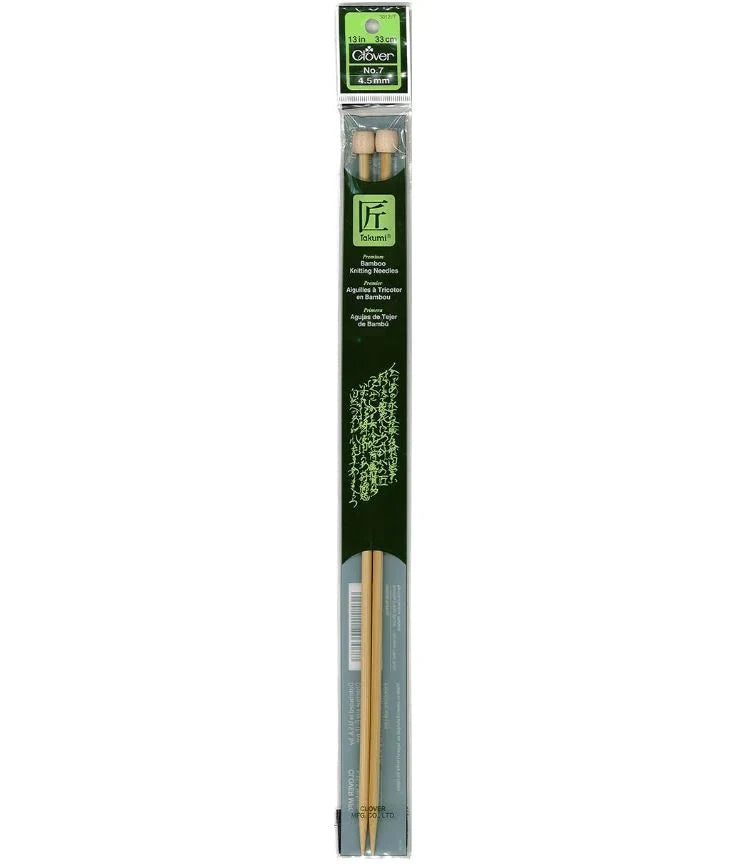 Clover Takumi Bamboo Knitting Needles 13” (Sizes 1 to 10)