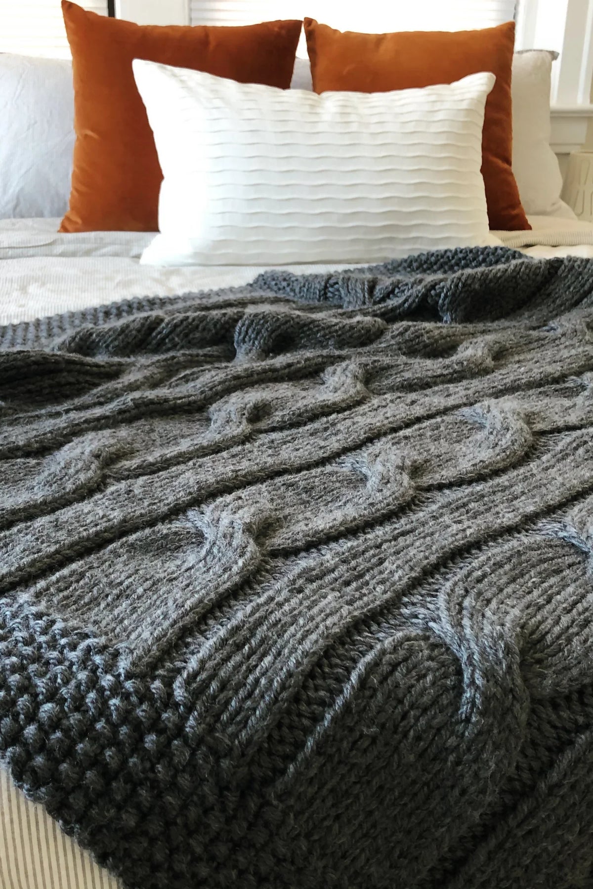 North of the River Cable Blanket (Knit)