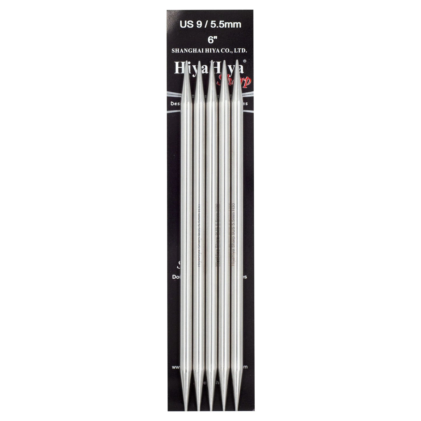 HiyaHiya Stainless Steel Double Point Needles 6" (Sizes 0 to 10)
