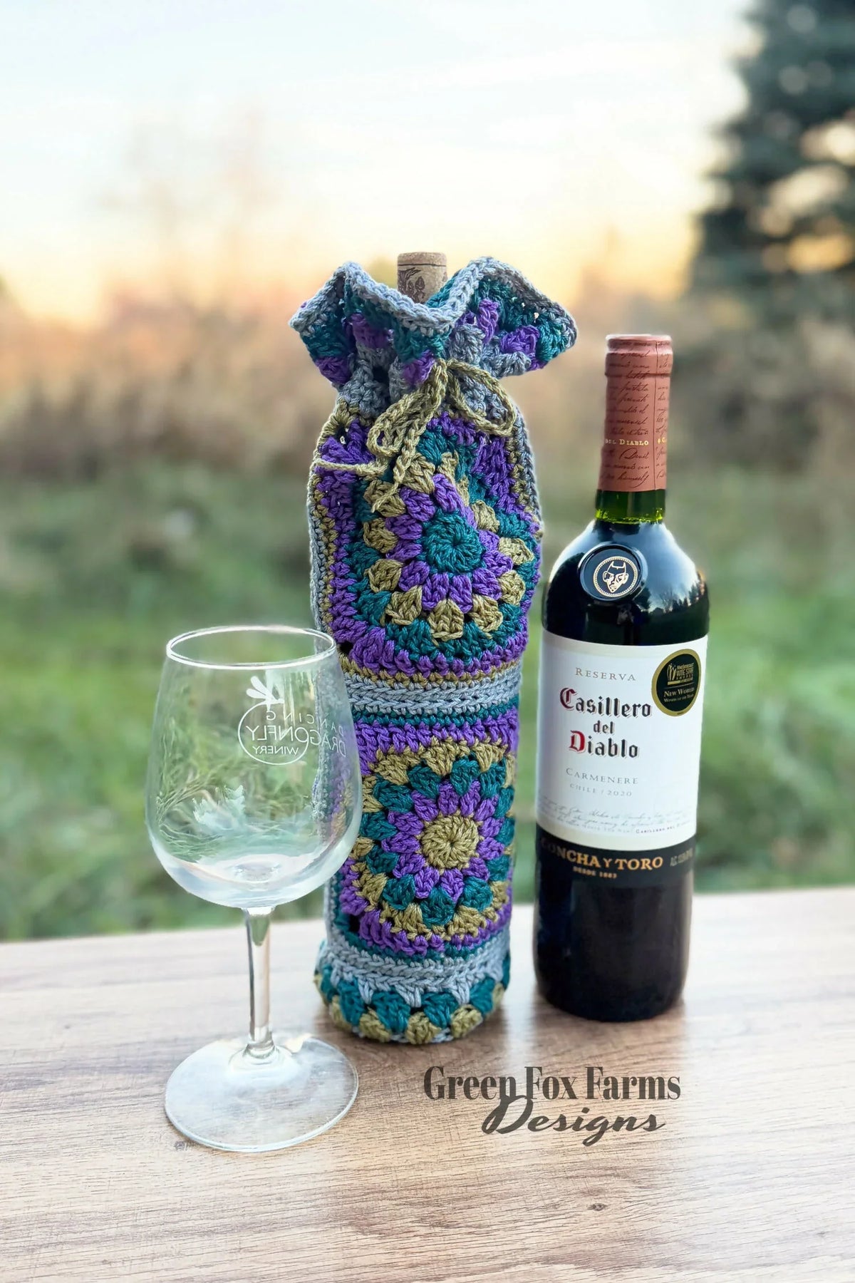 Calliope Wine Bottle Bag (Crochet)