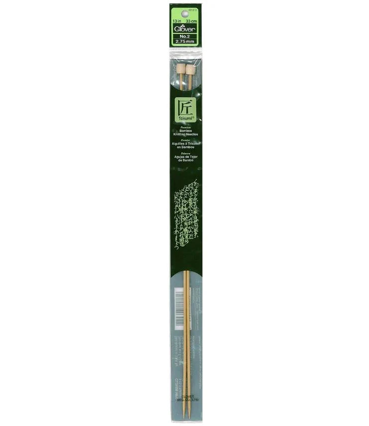 Clover Takumi Bamboo Knitting Needles 13” (Sizes 1 to 10)