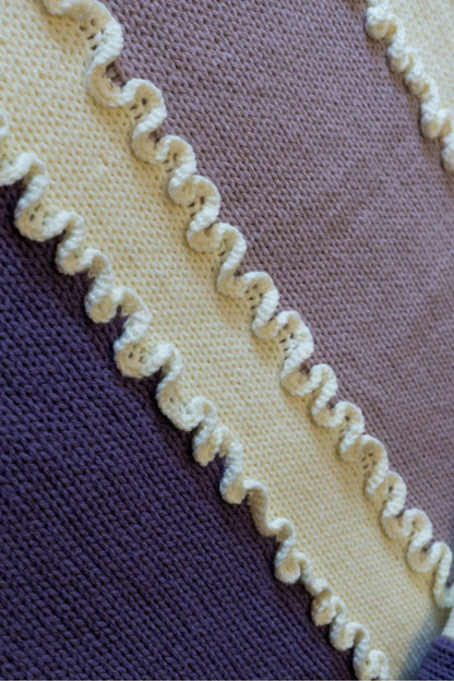 Horizontal Stripes Blanket With Optional Ribbing (Circular Knitting Machine)