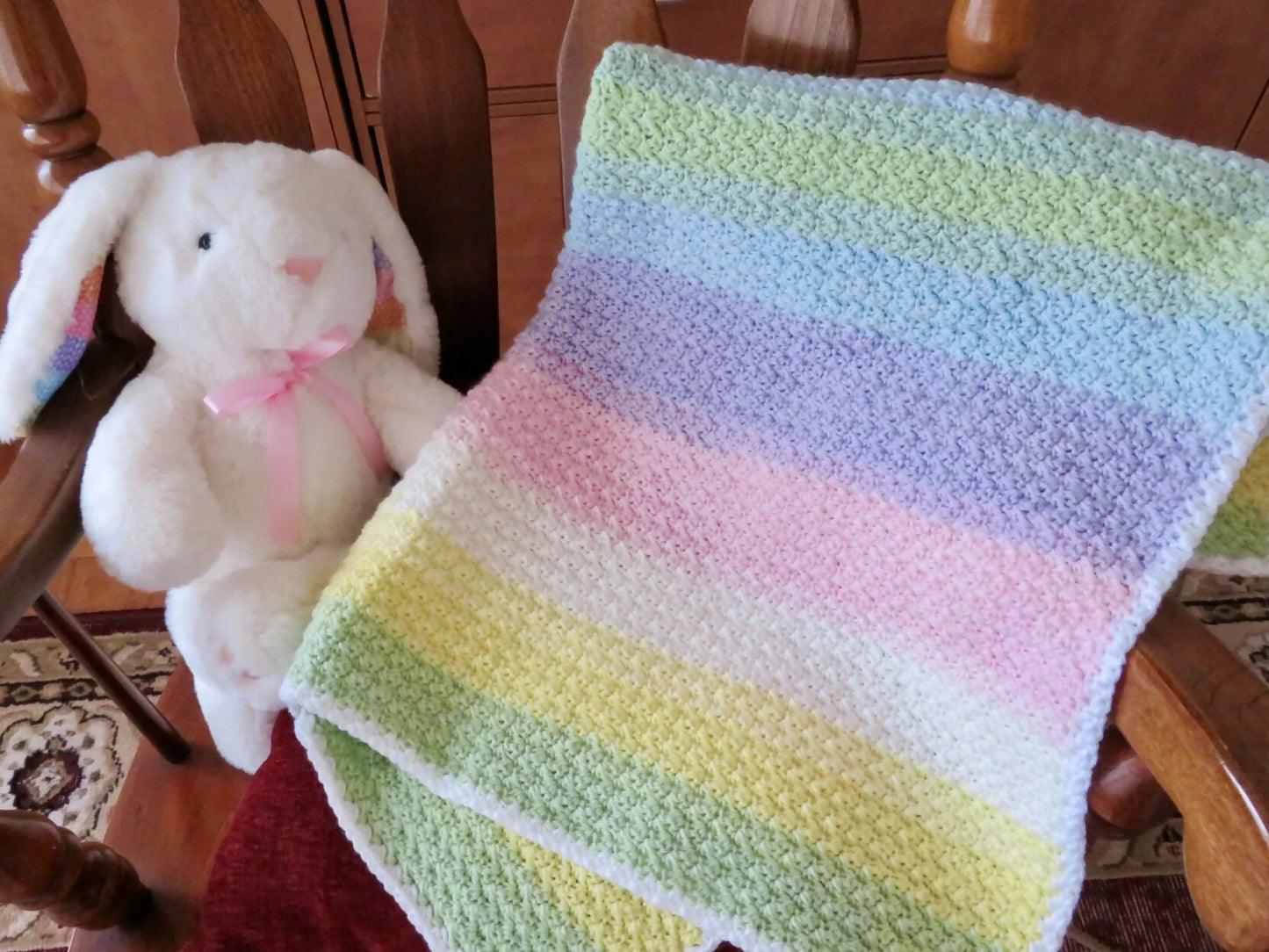 Double Rainbow Mandala Baby Blanket (Crochet)